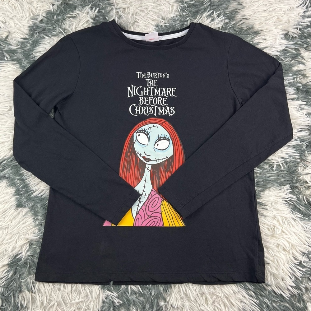 Disney Women's Black Long Sleeve Nightmare Before Christmas T-Shirt Size Small